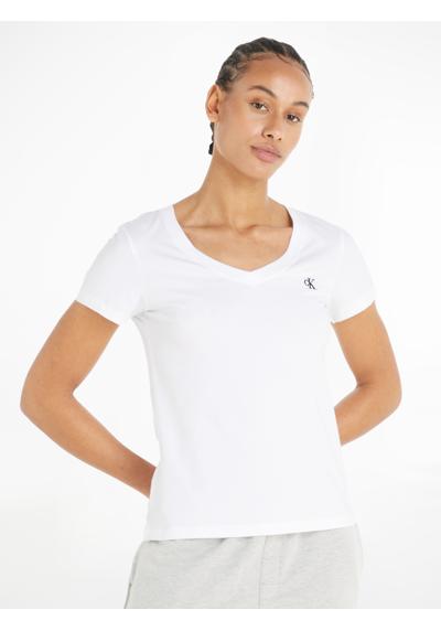 Футболка с маленькой вышивкой логотипа Calvin Klein на... »CK EMBROIDERY STRETCH V-NECK«