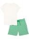 white cotton-vivid green stripe