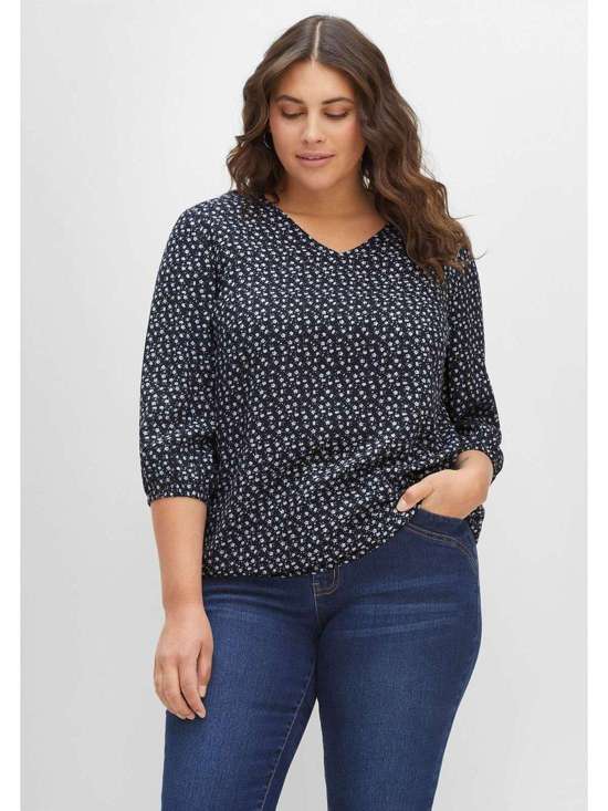 Туника с цветочным принтом по всей поверхности Große Größen