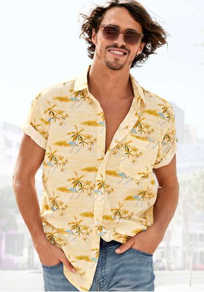 Гавайская рубашка с крутым принтом пальм, пляжная мода