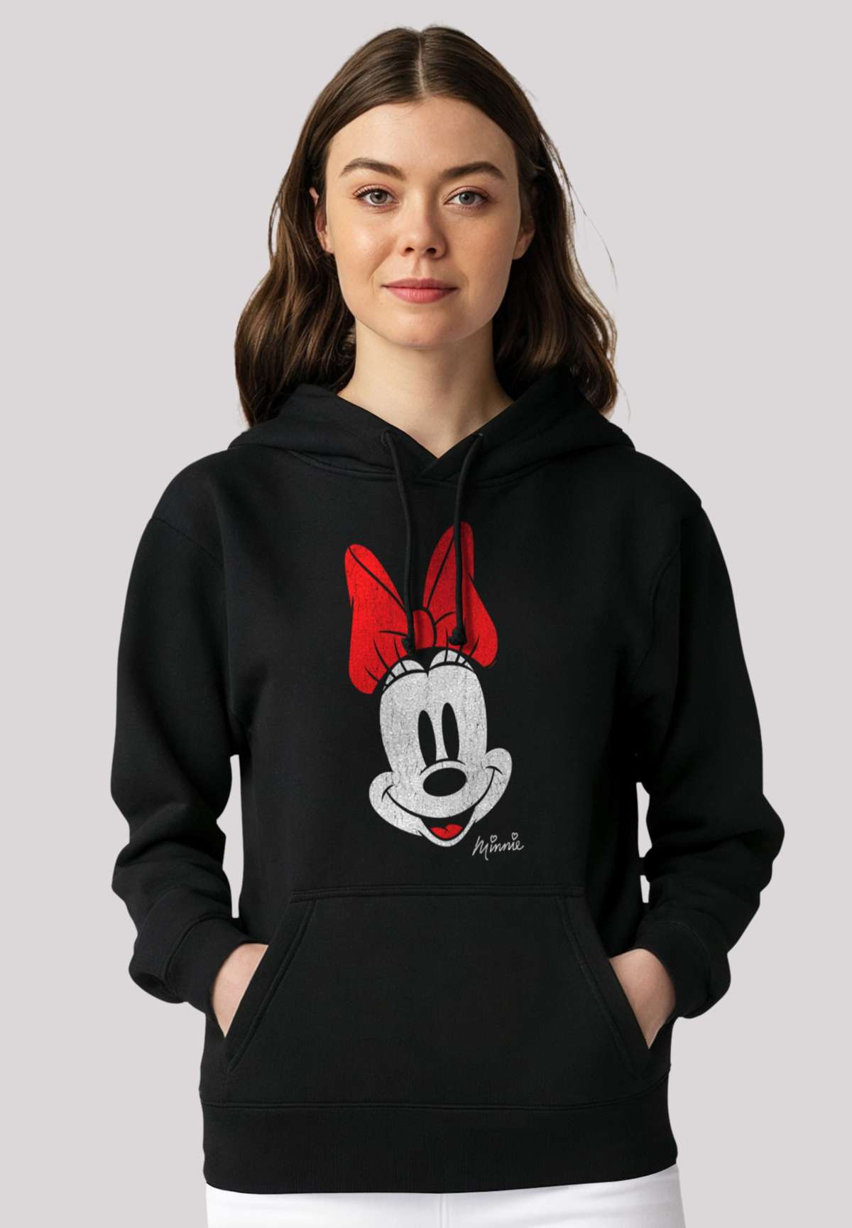 Толстовка с капюшоном Disney Micky Maus Minnie Gesicht Vintage Look