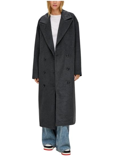 Длинное пальто с планкой на пуговицах