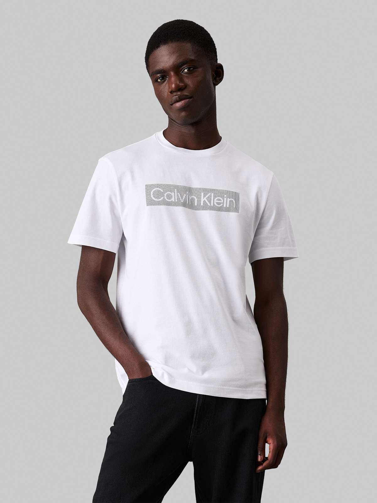 Футболка с надписью-логотипом BOX STRIPED LOGO T-SHIRT
