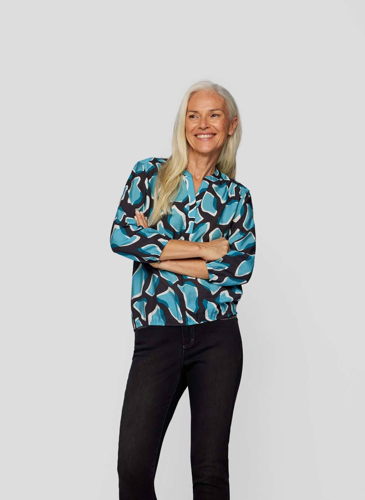 Классическая блузка Abstrakte Bluse mit 3/4-Armeln