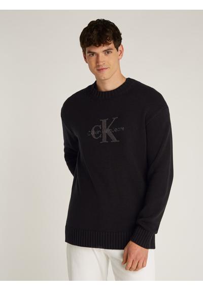 Свитер с круглым вырезом и вышивкой логотипа»CHENILLE MONOLOGO SWEATER«