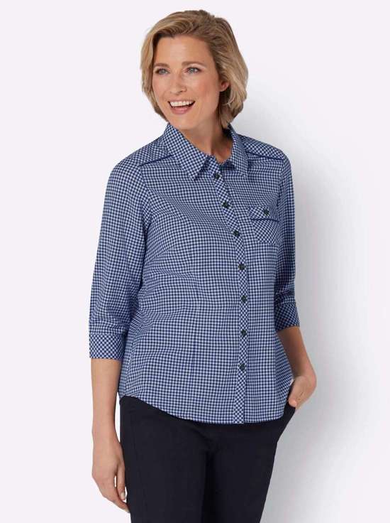 синий яркий - синий-экрю-в клетку