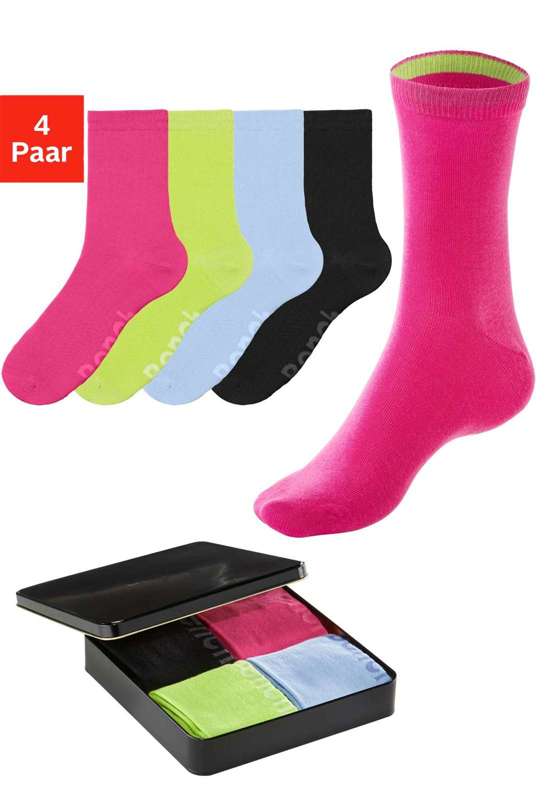1x grün, 1x pink, 1x schwarz, 1x hellblau