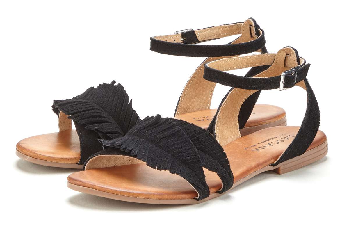 Сандалии, сандалии, летняя обувь из кожи с модной бахромой.
