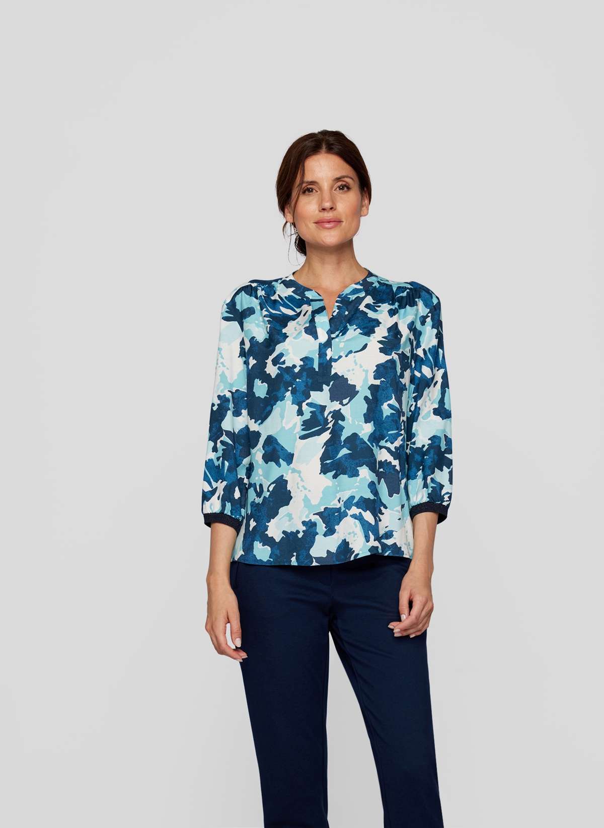 Классическая блузка »RABE Stylische Bluse mit blauem Print«