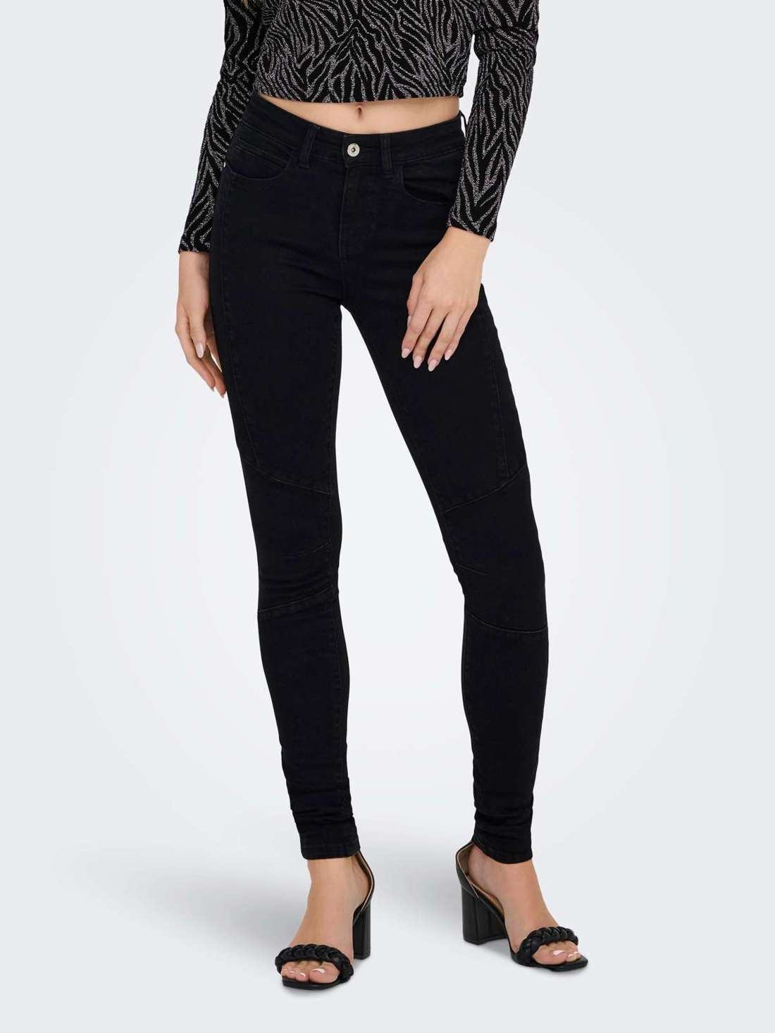 Джинсы скинни ONLHUSH MID WAIST SK BIKER COIN DNM MAS