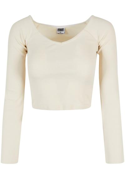 Рубашка с длинным рукавом Urban Classics Damen Ladies Short Rib Wide V-Neck Longsleeve