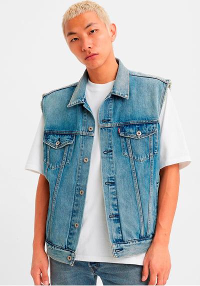 Джинсовый жилет RELAXED TRUCKER VEST MED INDIGO - WORN IN