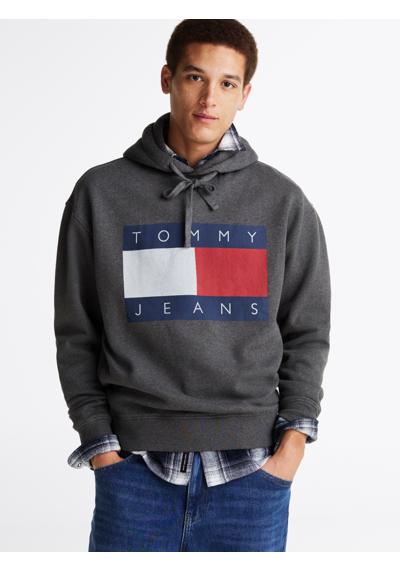 Толстовка с принтом логотипа бренда на груди. TJM RLX MELANGE FLAG HOODIE