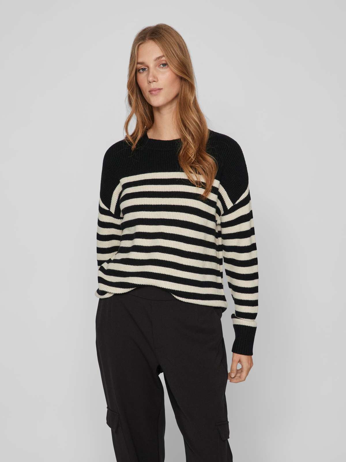 Свитер с круглым вырезом VIRIL RIB STRIPE L/S KNIT TOP - NOOS