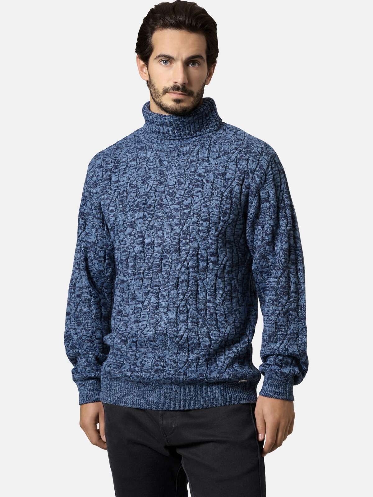 Свитер с высоким воротником косой вязки Pullover MILANVIO