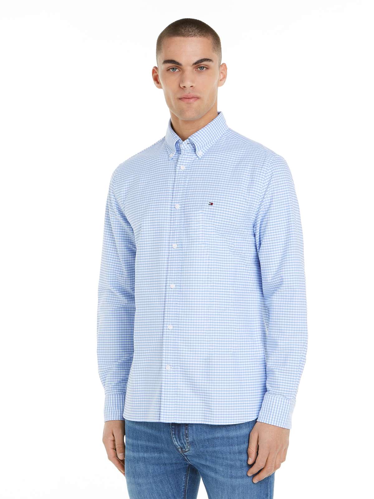 Рубашка с длинными рукавами и модным узором в мелкую клетку.»HERITAGE OXFORD GINGHAM RF SHIRT«