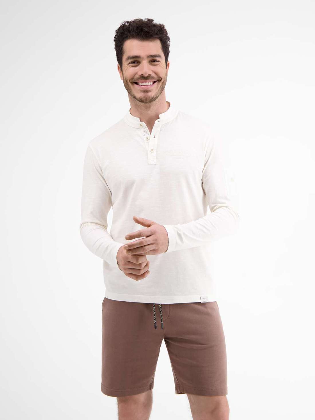футболка LERROS Longsleeve mit Serafinokragen