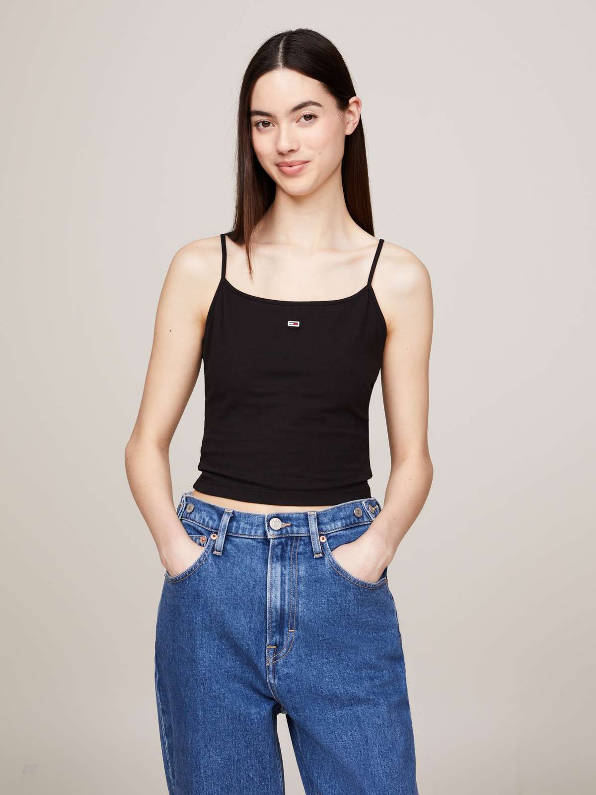 Топ-спагетти с регулируемыми бретельками... »Crop Essential Strap Tank Top, kurz«