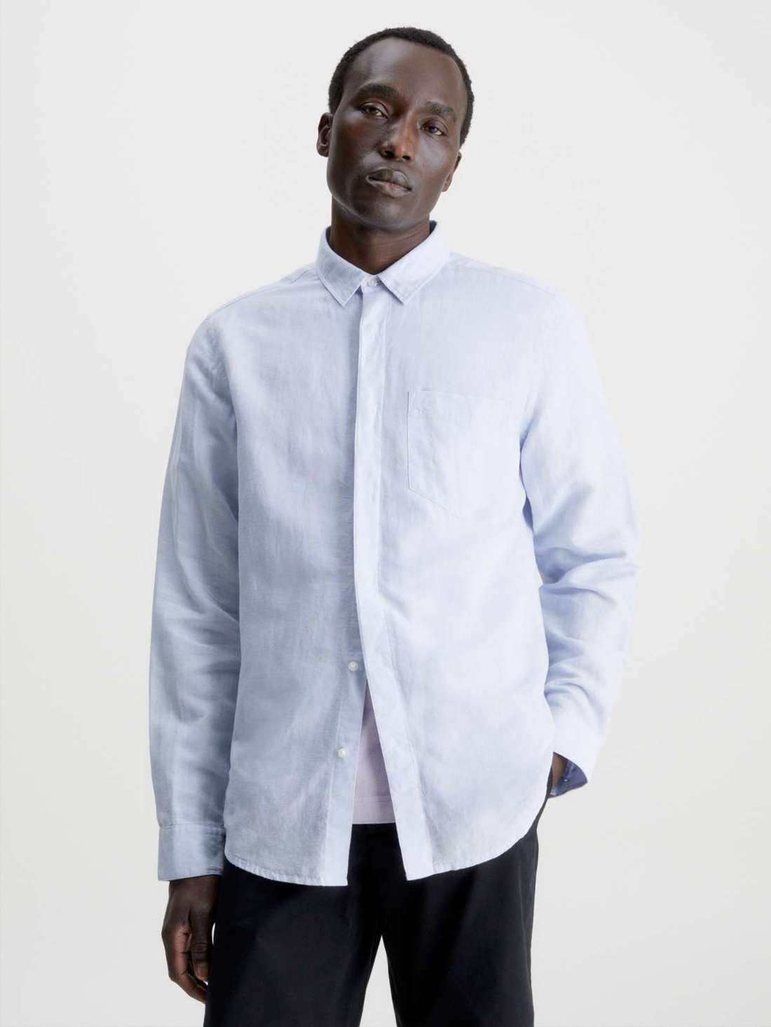Рубашка с длинным рукавом COTTON LINEN CHEST POCKET