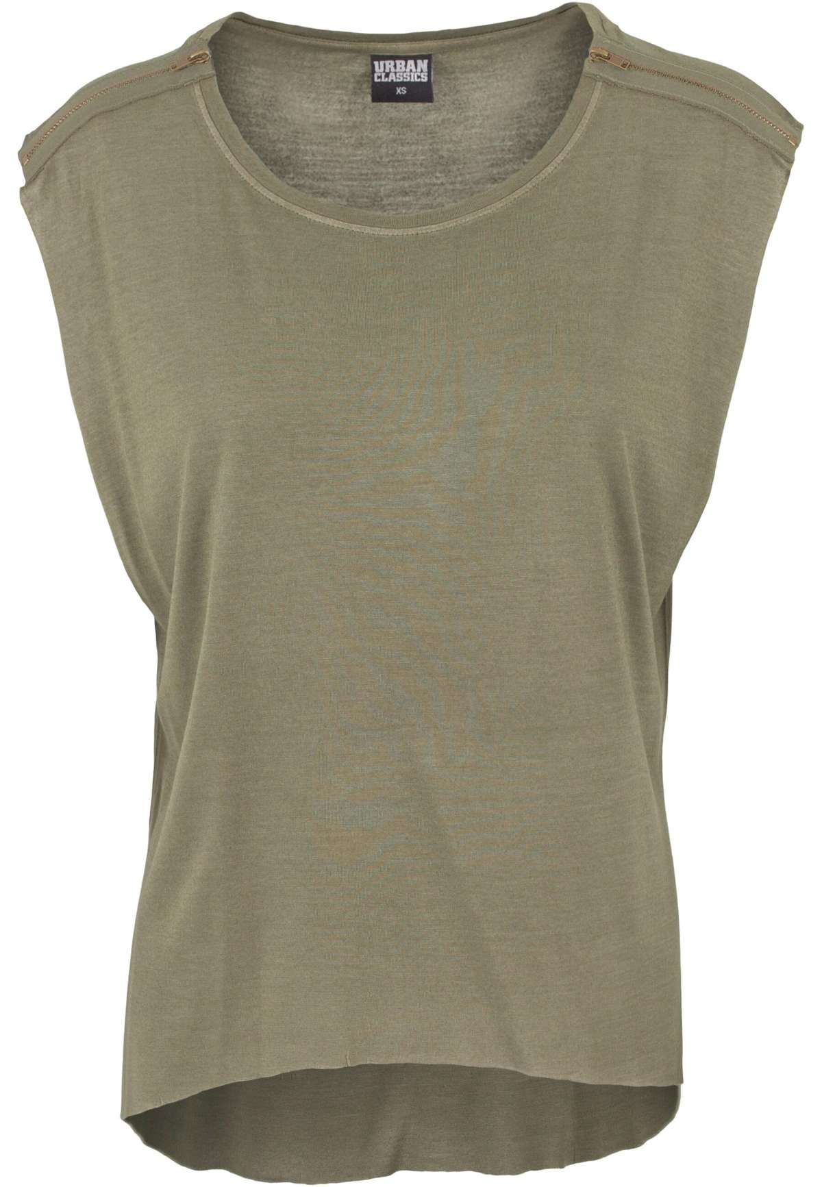 футболка »Urban Classics Damen Ladies Shoulder Zip HiLo Tee«