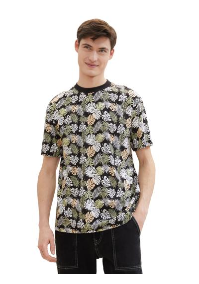 black multicolor leaves print