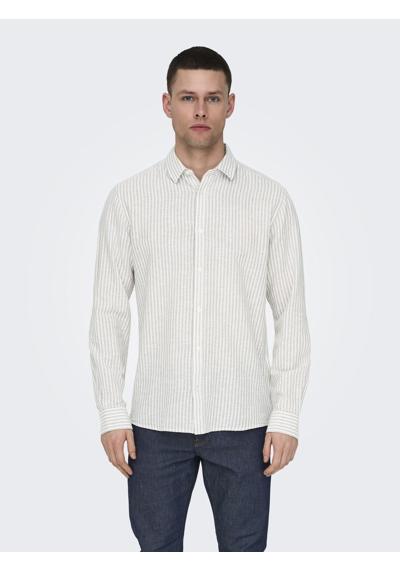 Рубашка с коротким рукавом ONSCAIDEN LS STRIPE LINEN SHIRT 660 NOOS