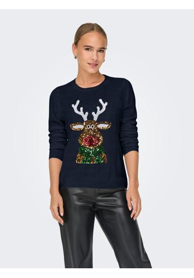 Рождественский свитер »ONLXMAS LS O-NECK MIX DETAIL BOX KNT«