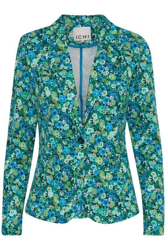 blue green multi flower aop