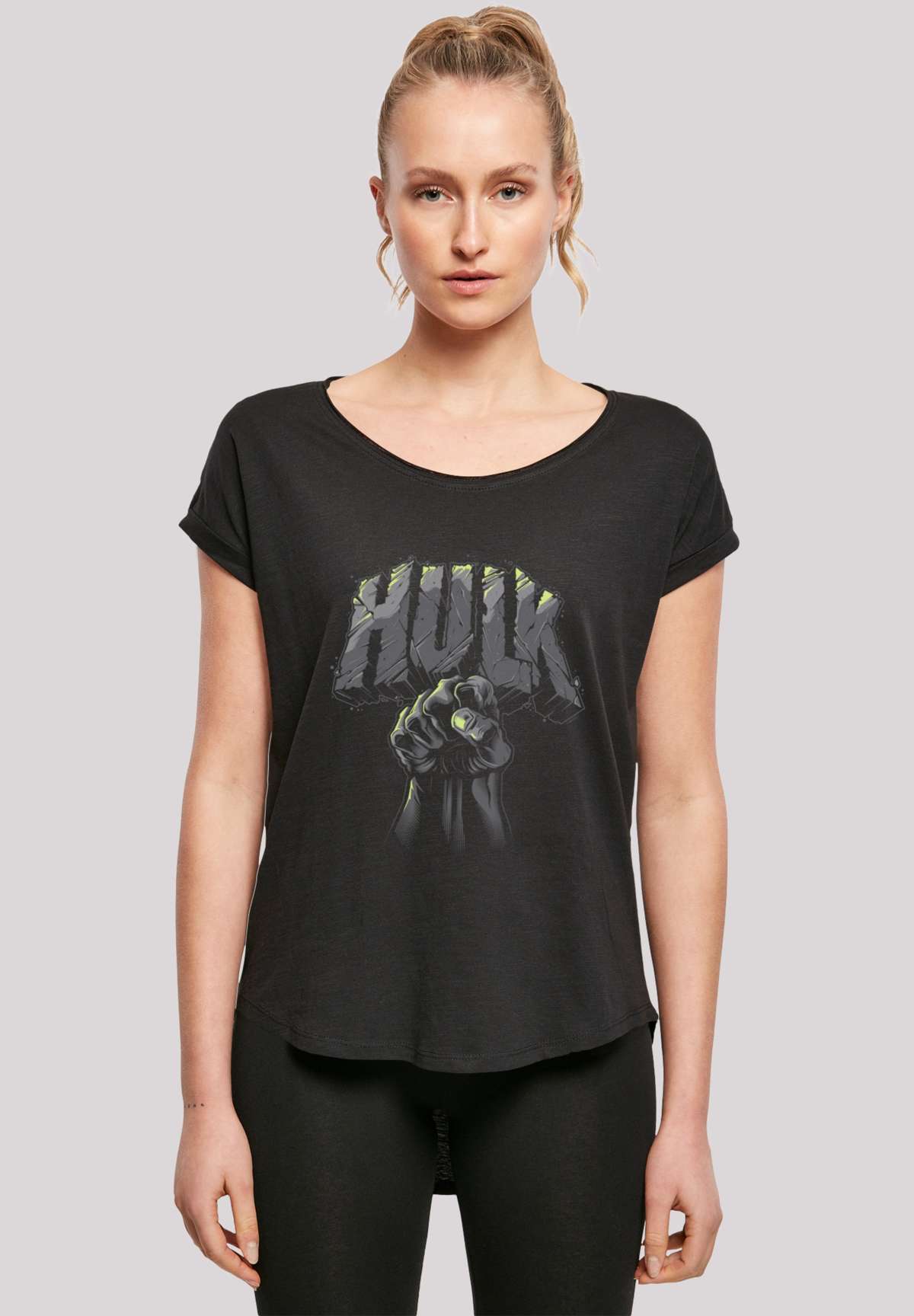 футболка »Long Cut T-Shirt `Marvel Hulk Punch Logo`«