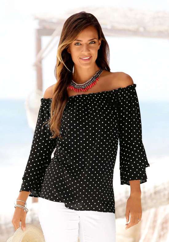 Блуза Carmen с точечным принтом