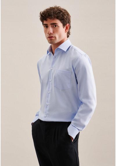Рубашка деловая, стандартная, удлиненные рукава, воротник «Кент», однотонная