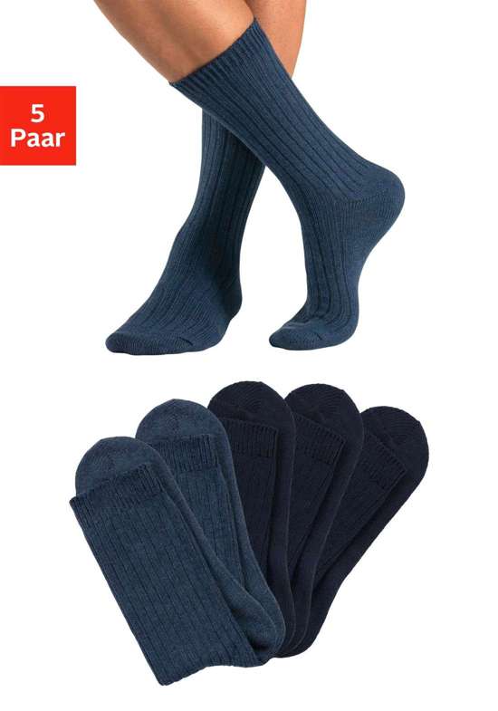 2x jeans meliert, 3x marine