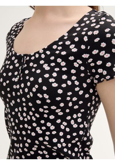 black flower minimal print