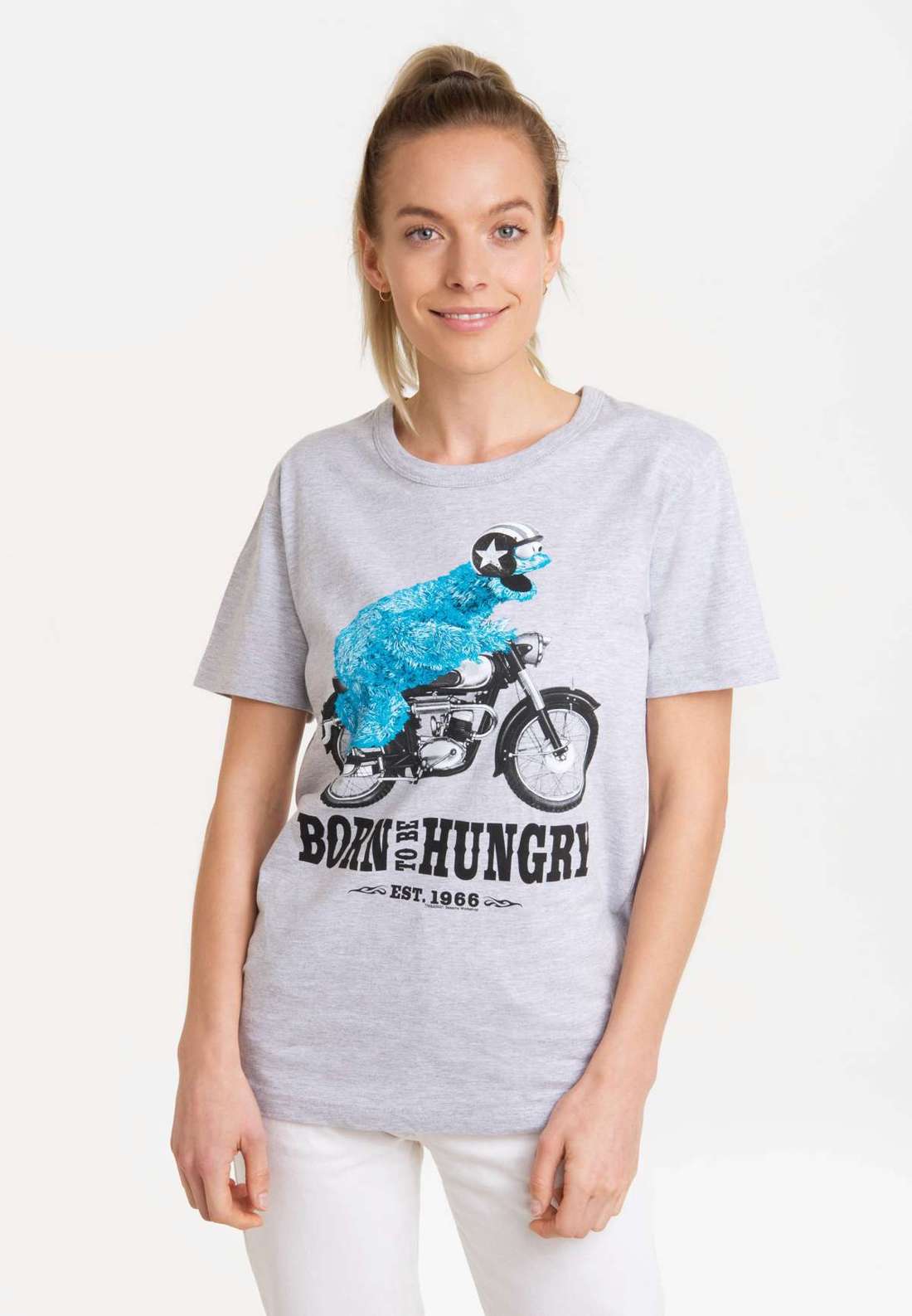 Футболка с лицензионным принтом Sesamstrasse - Krümelmonster Motorrad