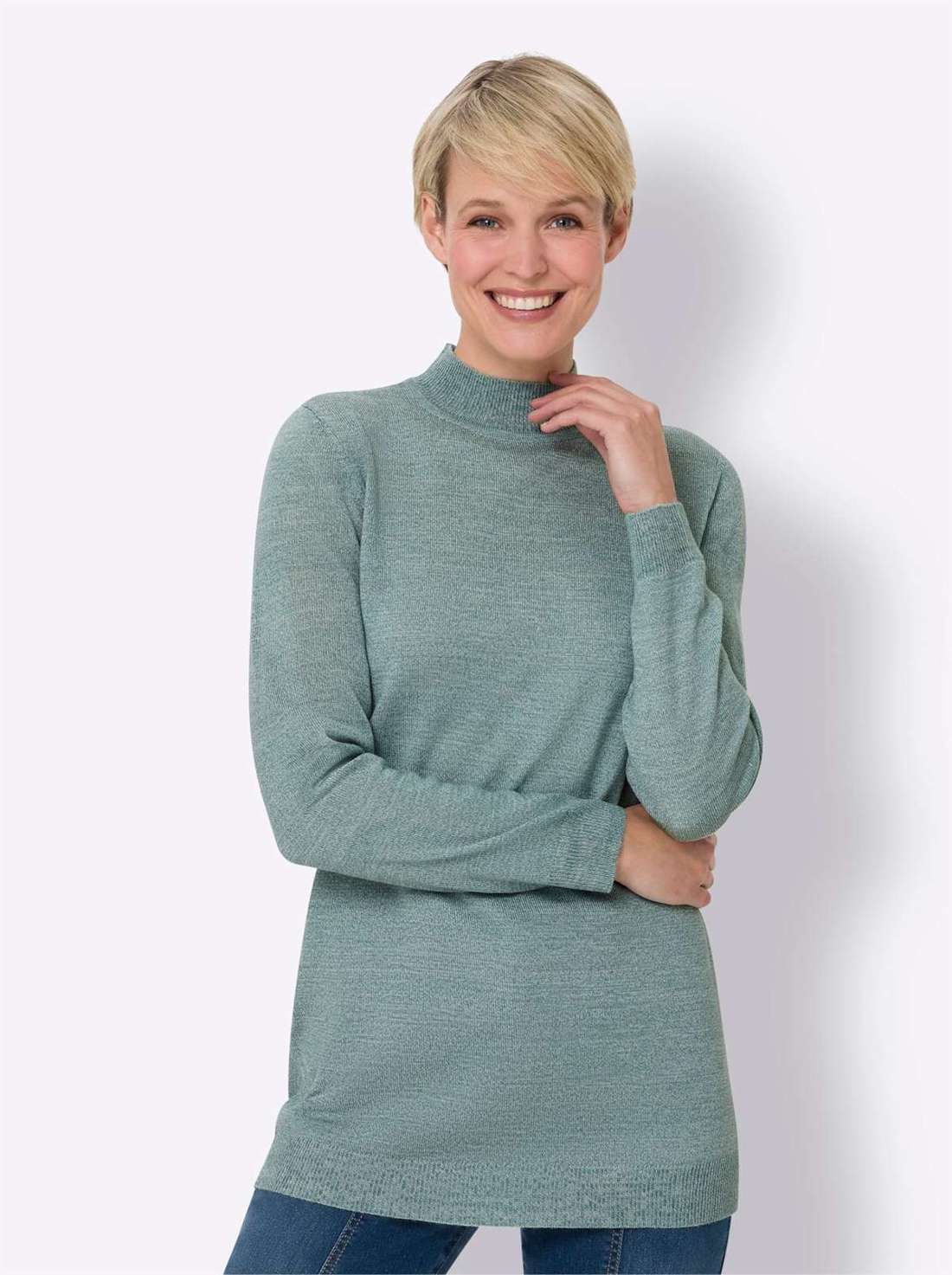 Свитер с воротником-стойкой Longpullover
