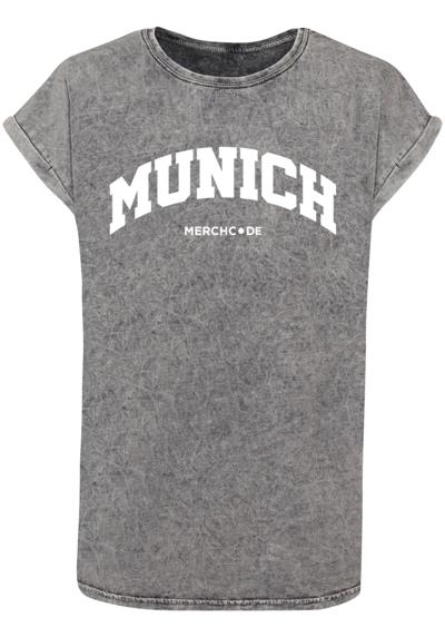 футболка Damen Ladies Munich Wording - Acid Washed T-Shirt