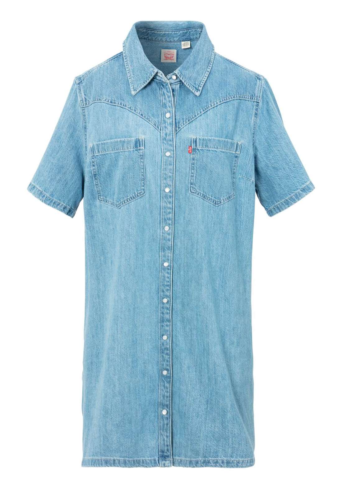 Джинсовое платье с планкой на кнопках PL LOUISA SS DENIM DR
