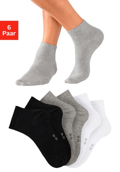 2x schwarz, 2x grau-meliert, 2x weiß