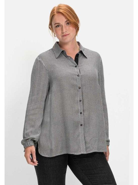 Блуза-рубашка с узором пепита Große Größen