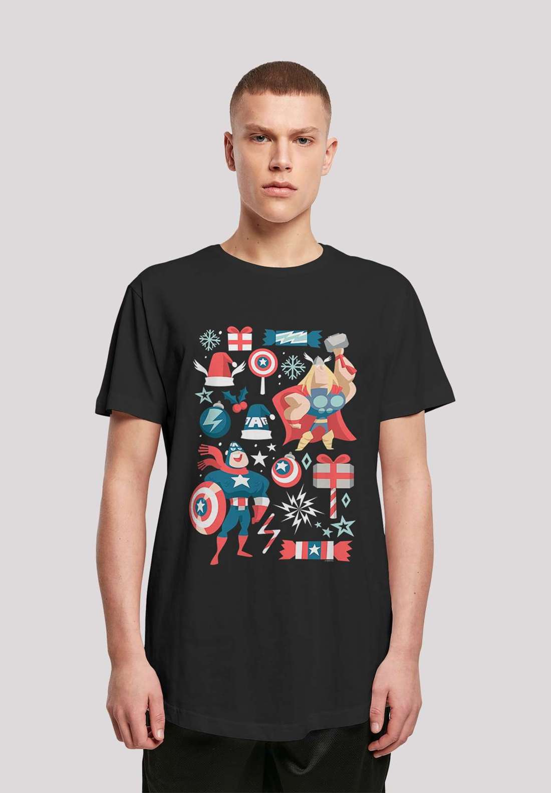 футболка Marvel Thor And Captain America Weihnachten