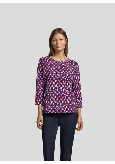 Рубашка с принтом Shirt mit farbenfrohem Tropfenmuster und 3/4-Armeln