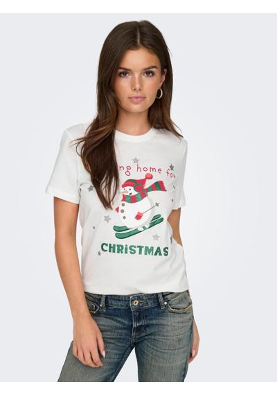 Cloud Dancer Print:Skiing snowman