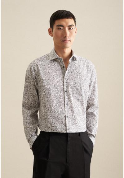 Рубашка деловая, стандартный длинный рукав, воротник Кент с цветочным принтом