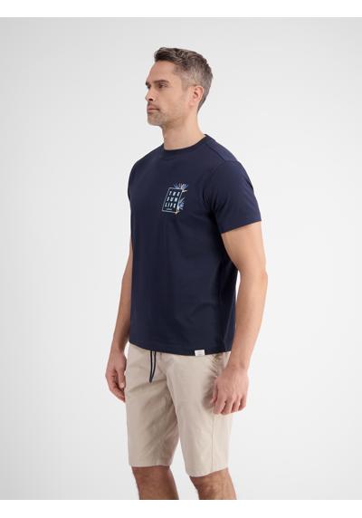 футболка LERROS T-Shirt mit Front- und Rückenprint