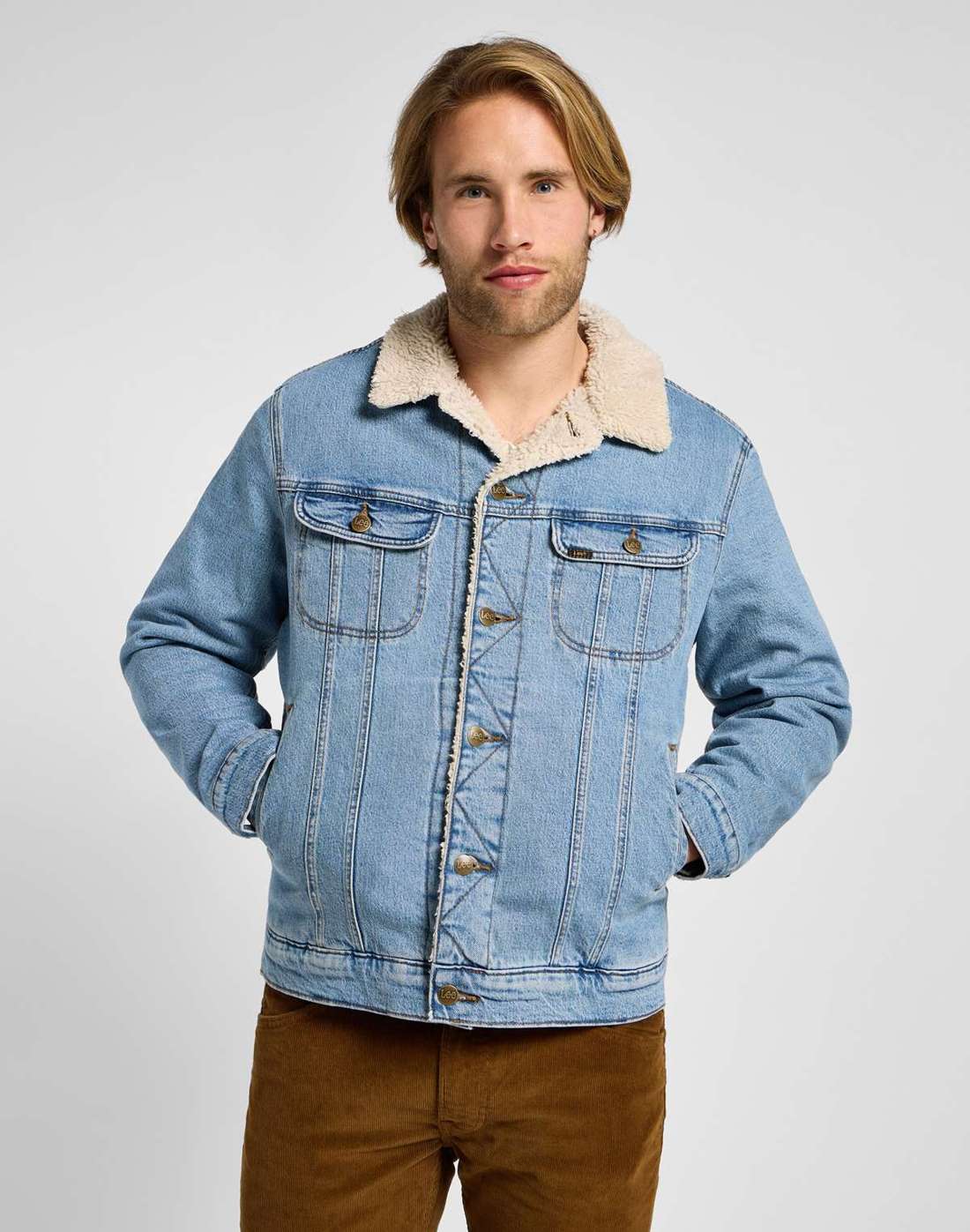 Джинсовая куртка с планкой на пуговицах SHERPA JACKET