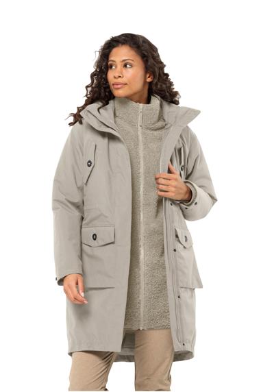 Функциональное пальто с внутренней курткой из флиса из шерпы и съемной...
