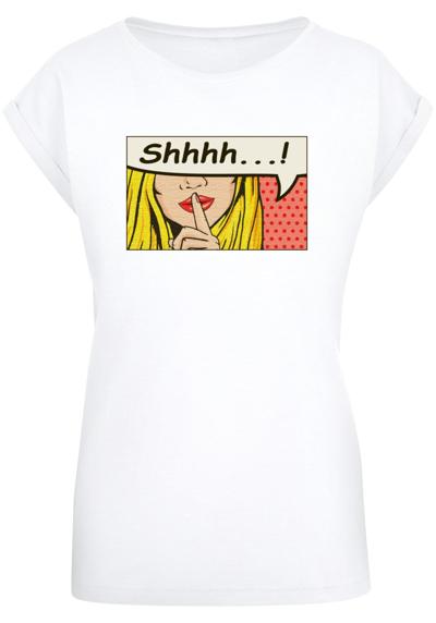 футболка Damen Ladies Silent Sign Comic Extended Shoulder Tee