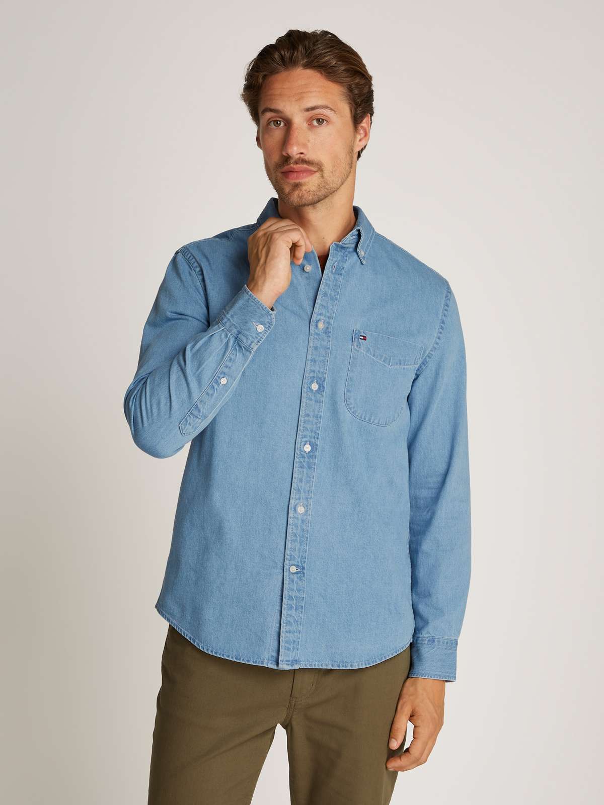 Джинсовая рубашка с нагрудным карманом DENIM RF SHIRT