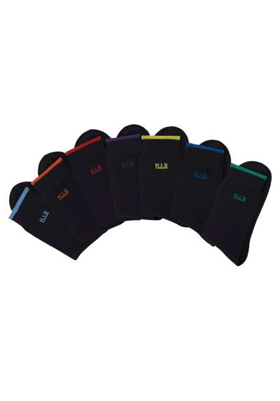 Носки, (упаковка, 7 пар), с цветными манжетами
