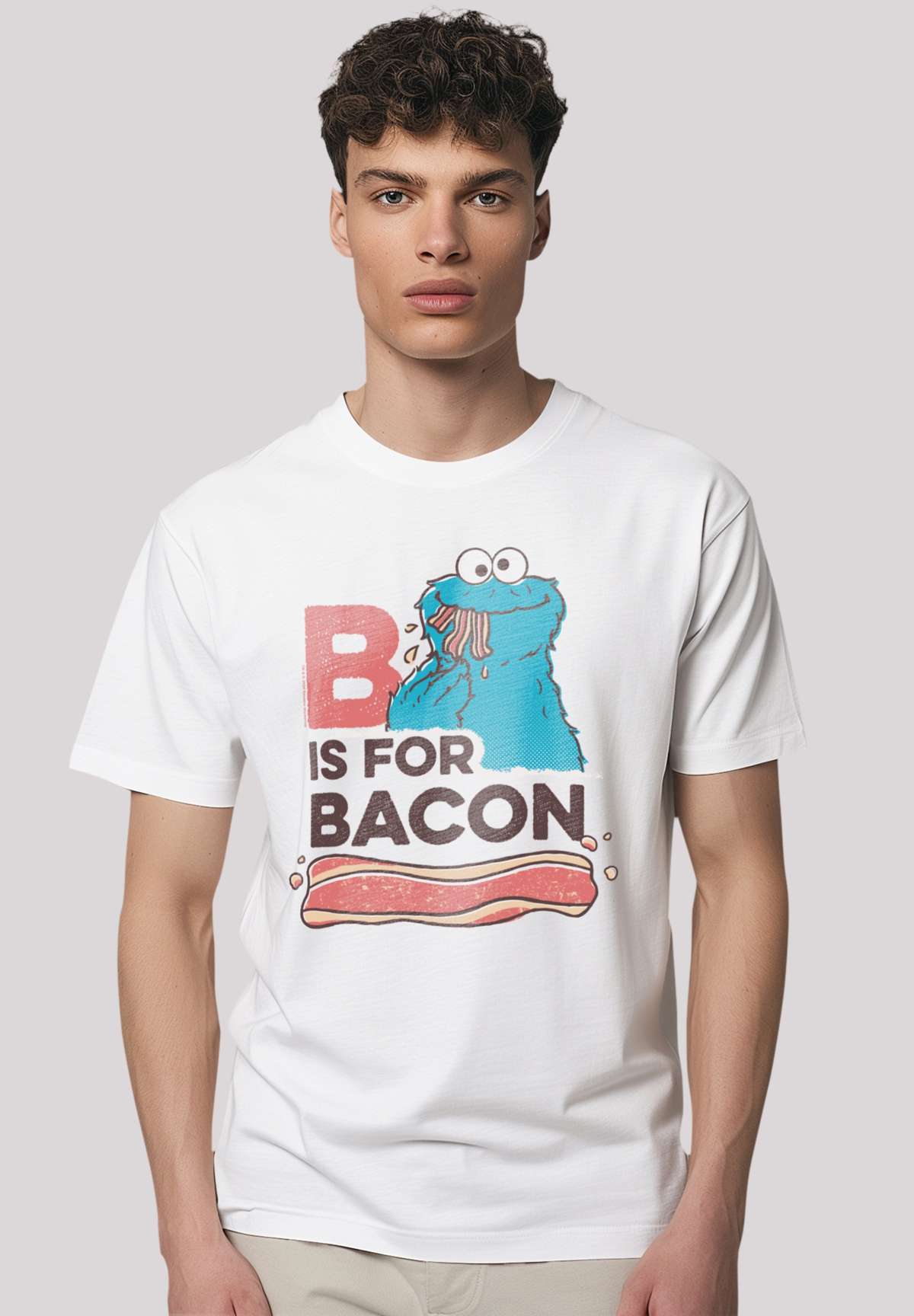 футболка»Sesamstra?e Cookie Monster Bacon«